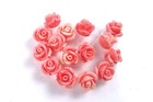 10mm Pink Shell Rose Flower Fluted Giant Beads  12 Pcs 