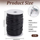 20 Yard Genuine Leather Flat Cord String For Jewelry Making 5mm Black Real Leath