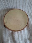Vintage  Handmade Tambourine With A Drumhead Made From A Piece Of Old Parchment 