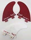 Surfboard Fins Fcs Fg-3 Red White 3 Surf Fin Set Left Right Center Preowned