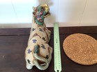 Vintage Or Antique Chinese Ceramic Tiger Polychrome Porcelain Figure