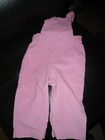 Vintage 1970 s Girl s Pink Buster Brown Corduroy Overalls Snap Legs Size 12 Mo