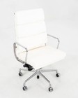 2010s Herman Miller Eames Soft Pad Executive Desk Chair White Leather 2x Avail
