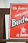 Budweiser Beer Porcelain Sign Soda Pop Fountain Gas Garage Oil 12  X 12 