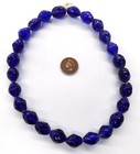 25 Cobalt Blue Bohemian Style Molded Trade Beads African Bin T422 Read  