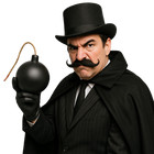 Plastic Black Fake Round Cartoon Bomb Prop Pretend Halloween Costume Accessory