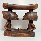 Antique African Art Luba Hand Carved Wooden Headrest 7 125  Tall