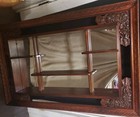 Large 1969 Beautiful Ornate Vintage Wooden Mirror Shadow Box Shelf 38 x24 x4 