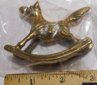 Vtg Solid Brass Rocking Horse Figurine Taiwan Made 1970 s Nos