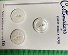  3  Vintage 3 4  Costumakers White Pearl Shell 2-hole Buttons Nos Card-o4