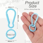 20 Pcs Spring Snap Clip  Candy Color Spring Snap Keychain Hook  Blue