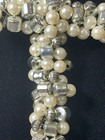 Handcrafted Beaded Pearl   Silver Beads Cross  Lovely 6 1 2 X 3 1 2 Inches hangs