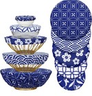 10pcs Bowl Covers Reusable 5size Stretch Cloth Fabric Elastic Food Storage Bowl