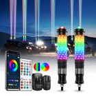 2x 1 2 3ft Laser Spiral Fat Led Whip Light Antenna Chasing For X3 Rzr Utv Atv