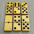 Vintage Lot 6 Lg 1 x2   Butterscotch Bakelite Catalin Domino Tiles Antique