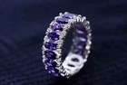 2 90ct Oval Cut Natural Tanzanite Diamond Wedding Ring 14k Real White Gold 6 7 8