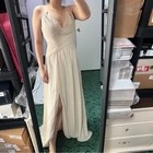 David   s Bridal Long Chiffon Double Dress Beige New With Tag Dec Sale