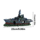 Aquarium Shipwreck Decoration Resin Rock Fish Tank Ornament Hiding Cave