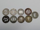 Lot X9 Vintage Transit Tokens New York City Nyc District Of Columbia Dc Illinois
