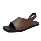 Men s Sandals Outdoor Walking Beach Shoes Microfiber Leather Flats Handmade Shoe
