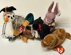 Ty Beanie Babies Bird   Animal 6 Pc Lot Duck Owl Rabbit  Walrus All W Tags