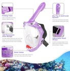 Full Face Snorkel Mask 180 Degree Panoramic View Safe Anti-leak Anti-fog size S 