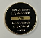 8 Year  viii  Aa Medallion Gold Phoenix Alcoholics Anonymous Sobriety Chip Coin