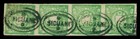 Peru 1868 Coat Of Arms 1d Green Sc  14 X4  Used Vf  sicuani  Fancy Postmark