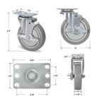 5  Heavy Duty Casters  Rubber  Wheel Capacity Up To 1400 Lb