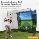 11x8ft Golf Simulator Hitting Net With Impact Screen  Heavy Duty Golf Range Cage