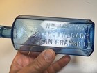 Antique Wm J Bryan Apothecary San Francisco Cornflower Blue Western Bottle 1880s