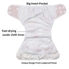 Kawaii Baby Cloth Diaper Value Pack - 6 One Size Printed Snap   12 Super Abso   