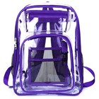 Clear Transparent Heavy-duty Backpack     Padded Straps  Side Pockets  Durable Bag