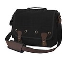 Rothco Black Leather Canvas Laptop Bag - 9682
