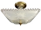 Antique vintage 1930s-1940s Art Deco Nouveau Frosted Bubble Glass Light Fixture