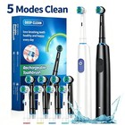 Pro Rotating Electric Toothbrush Rechargeable With 4 Brush Heads 5 Modes Timer