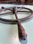 Vintage Solid Brass Ships Wheel Six Spoke With Wood Handles 12  Diamter
