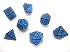 7x Polyhedral Game Dice Blue Rpg Roleplaying New  