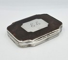 Victorian Sterling Silver Mounted Snuff Box London 1848