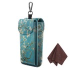 Double Glasses Case Portable Vegan Leather Eyeglass Case Pouch W  Carabiner Hook