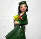 Rare Girl Scout    Of 1940 1st Figural Novelty Plastic Pin Jacket Broach Jewelry