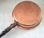 Antique Copper Bed Warmer Long Wood Handle Brass Details Vgc Gs