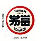 Vintage Tin Metal Sign Tobacco Round Aluminum Plate 8x8