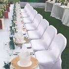 100 Pcs White Polyester Spandex Chair Covers Stretch Slipcover For Wedding Party
