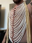 Native American Made Breastplate Loop Necklace Pow Wow Regalia Smoked Buckskin