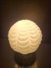 Vintage Mcm Porch Light Glass Shade Frosted Drapery Shade Globe Fixture 