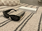 Celine Cl40308u Triomphe Gold Accent Black Cat Eye Sunglasses Grey Lens Women
