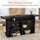 70 9-inch Black Bar Table  Large Wooden Home Bar Unit Table For Small Spaces