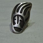 Vintage Native American Navajo Sterling Silver Long Bear Paw Ring 8 6g--sz 5