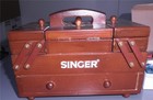 Singer Wood Accordion Small Vintage Sewing Box Notions Keepsake Kit